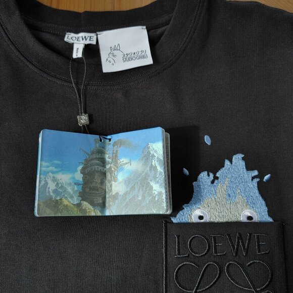 Loewe x Studio Ghibli Howl's Moving Castle Calcifer black t-shirt size L (New) - Picture 8 of 11